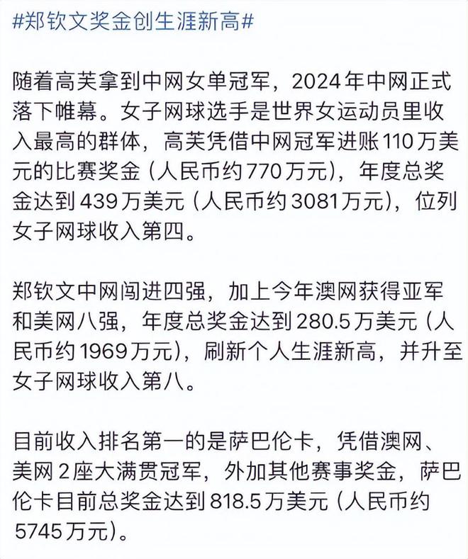 郑钦文年度总奖金揭秘，如何提升网球技能赚取高额奖金的指南？